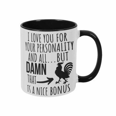 Romantic Rooster Mug 11oz/15oz Funny Personality Quote Print Durable Ceramic Cup Dishwasher Safe Ideal For Anniversaries Valentines Day Couples Gifts Boyfriend Husband Morning Coffee Routine