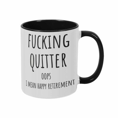 Retirement Quitter Ceramic Mug 11oz 15oz Funny Happy Retirement Print Gift Idea Durable Ergonomic Handle Microwave Dishwasher Safe Ideal Present For Coworkers Boss Friends Office Party