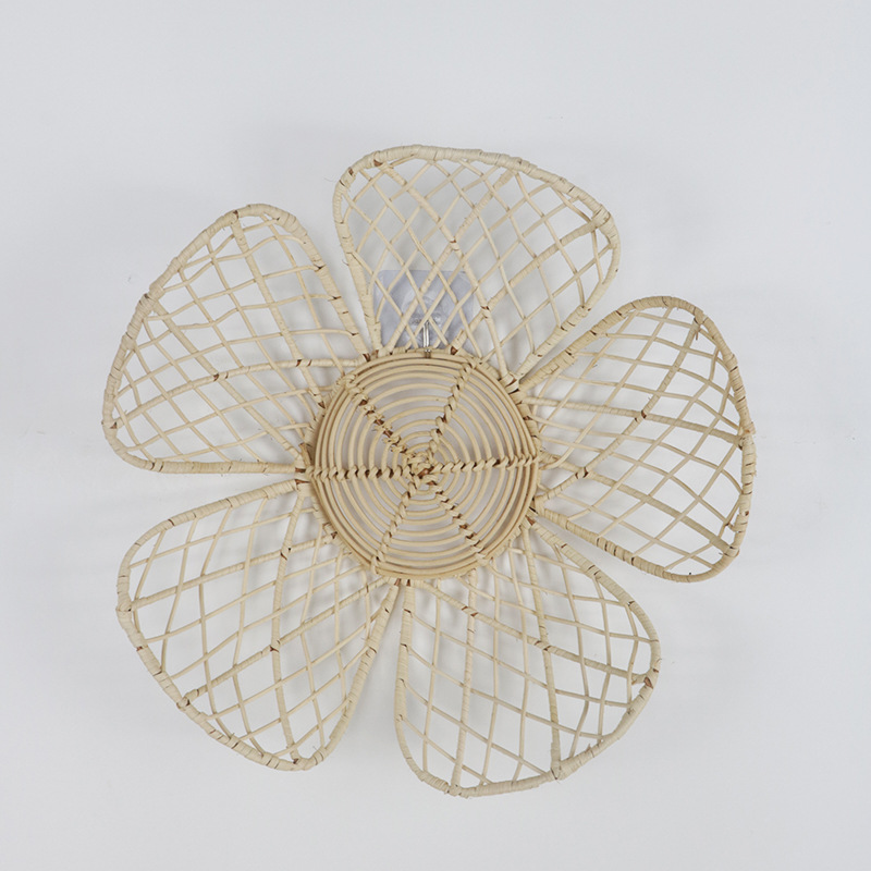 Flower wall decoration rattan bed and breakfast wall hanging flowers Living room photography background wall decoration