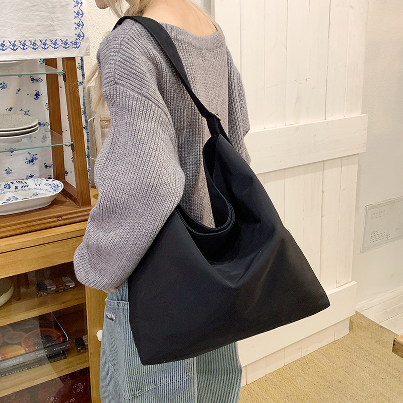 College students' class cloth bags trendy and versatile shoulder bags for women's big bag texture tote bags