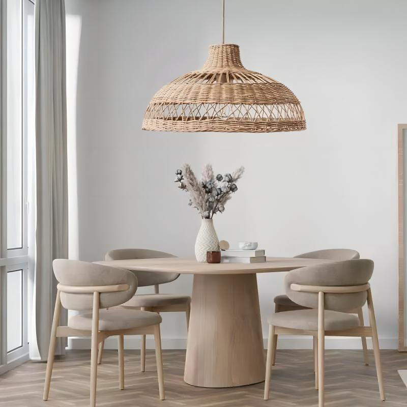 Style B&B Pastoral Rattan Chandelier Hotel Restaurant Tea Room Retro Handmade Rattan Art Lights