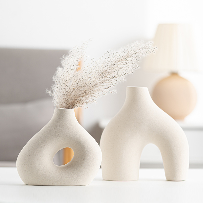 Modern and simple arch bridge vase home decoration light luxury ceramic craft ornaments