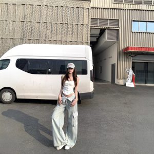 Real-life photos and real-price! Lace spliced design-sensory jeans for women in spring and summer loose wide-leg lazy trousers